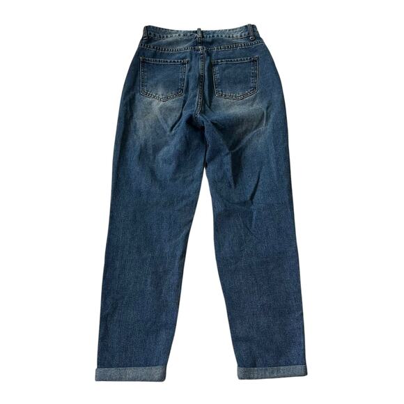 Shein Blue High Rise Ripped Jeans Ankle Jeans Women's Size XS | 33-23-2 - Picture 2 of 5